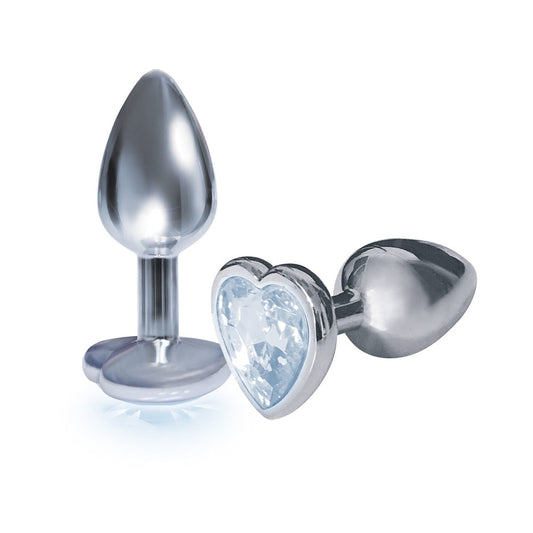 The 9's, The Silver Starter, Bejeweled Heart Stainless Steel Plug
