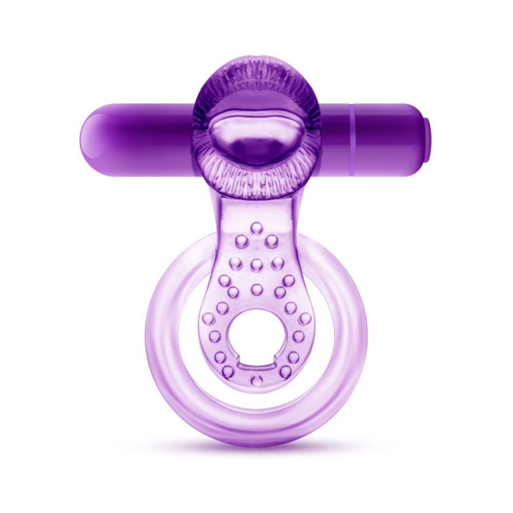 Play With Me - Lick It - Vibrating Double Strap Cockring - Purple