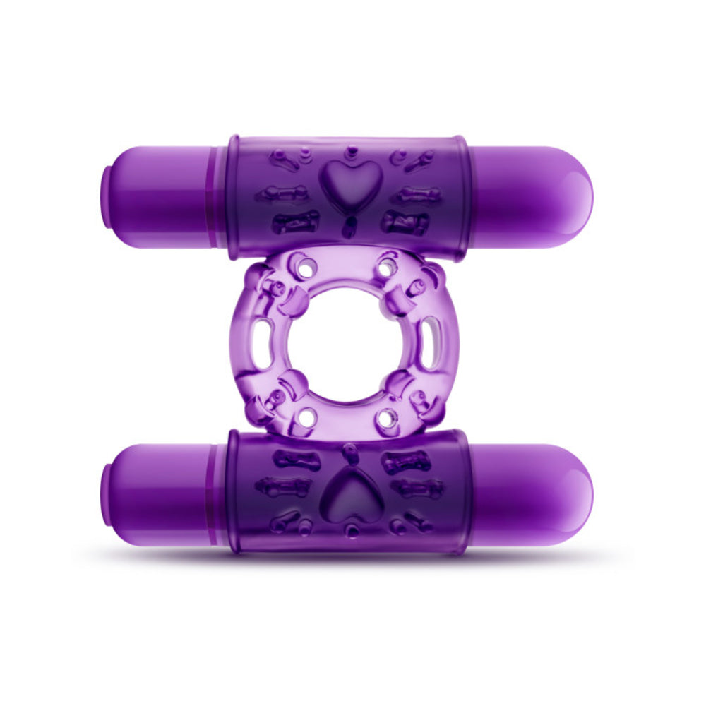 Play With Me - Double Play - Dual Vibrating Cockring - Purple