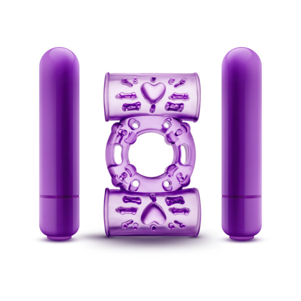 Play With Me - Double Play - Dual Vibrating Cockring - Purple