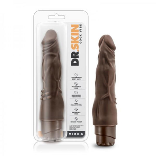 Dr. Skin - Cock Vibe 4 - 8 Inch Vibrating Cock - Chocolate