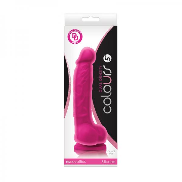 Colours Dual Density 5 Dong w/Balls & Suction Cup - Pink