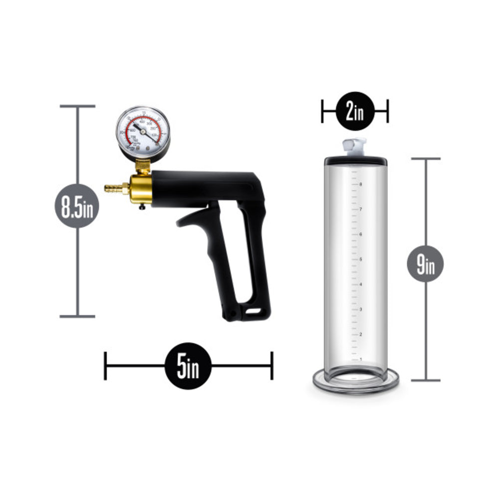 Performance - Vx7 Vacuum Penis Pump With Brass Trigger & Pressure Gauge - Clear