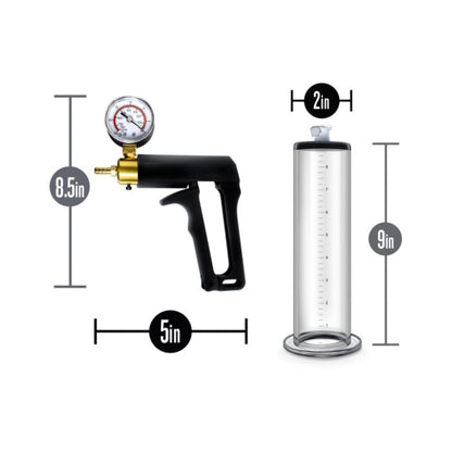 Performance - Vx7 Vacuum Penis Pump With Brass Trigger & Pressure Gauge - Clear