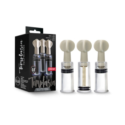 Temptasia - Clit And Nipple Twist Suckers - Set Of 3 - Clear