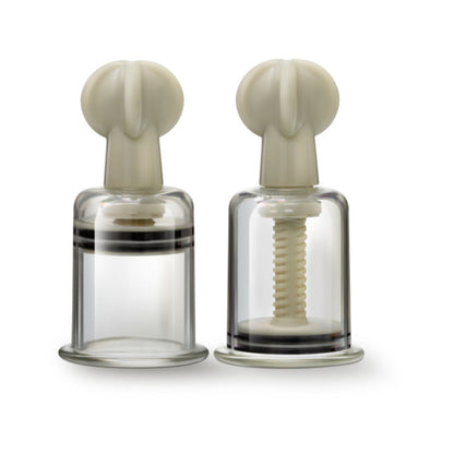 Temptasia - Clit And Nipple Large Twist Suckers - Set Of 2 - Clear