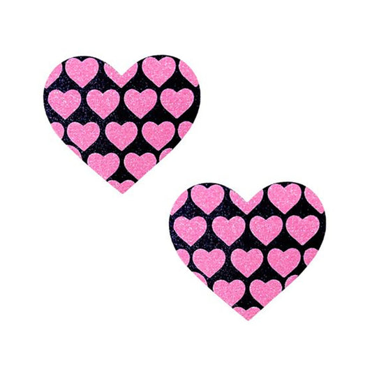 Neva Nude Pasty Hearts On Heart Uv Ne Pink/black
