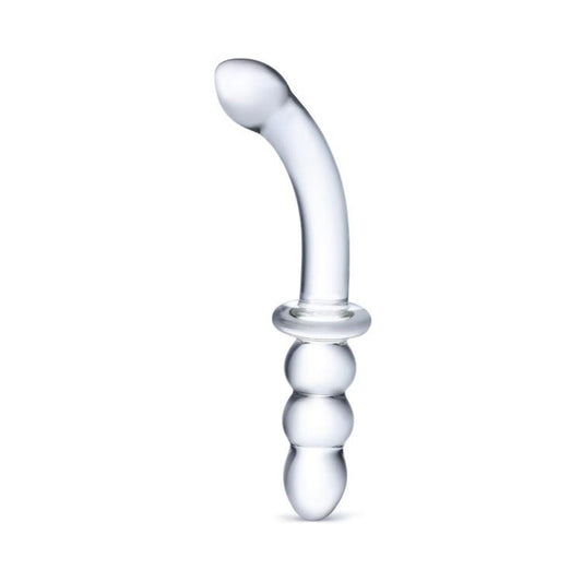8" Ribbed G-Spot Glass Dildo