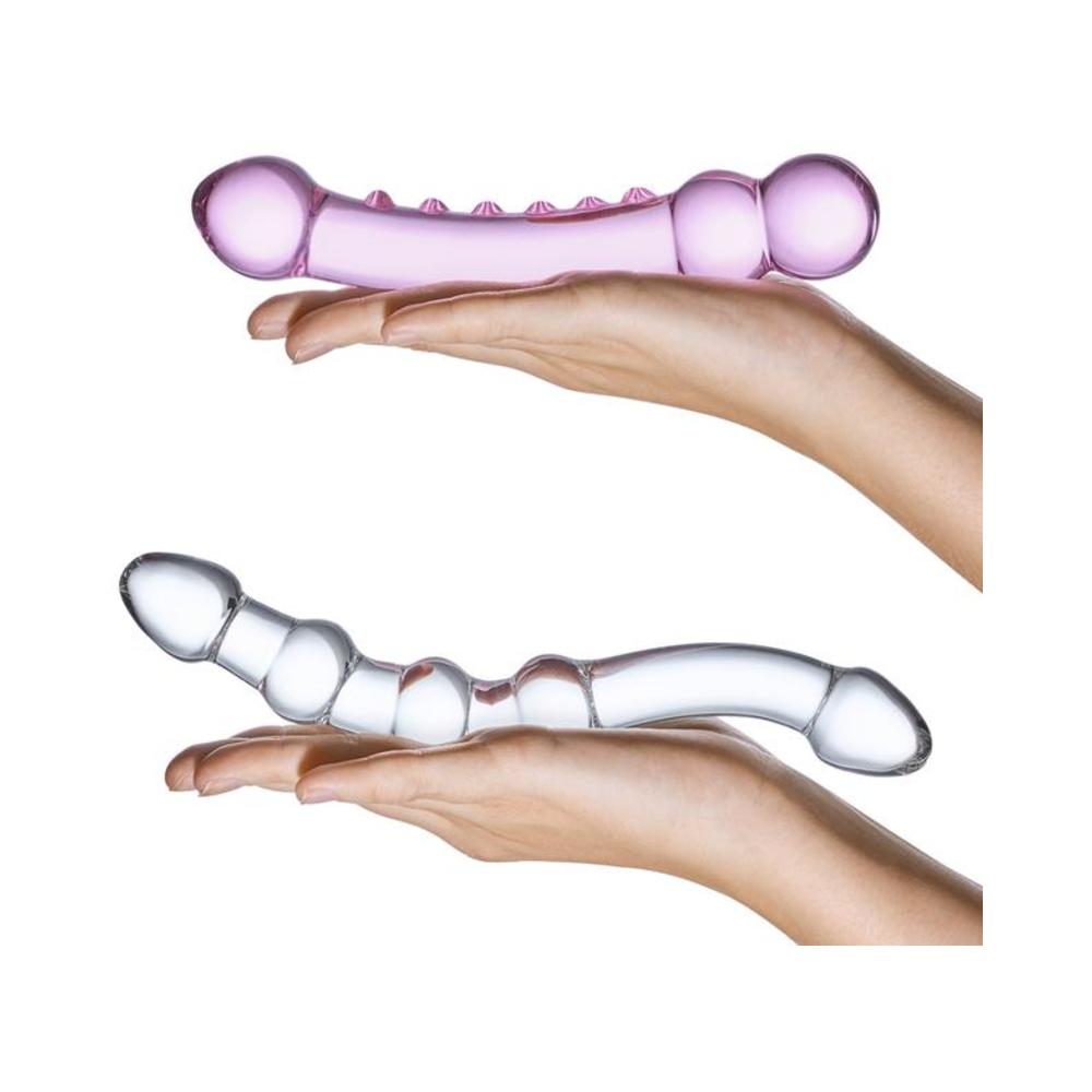 Double Pleasure Glas Dildo Set 2pc
