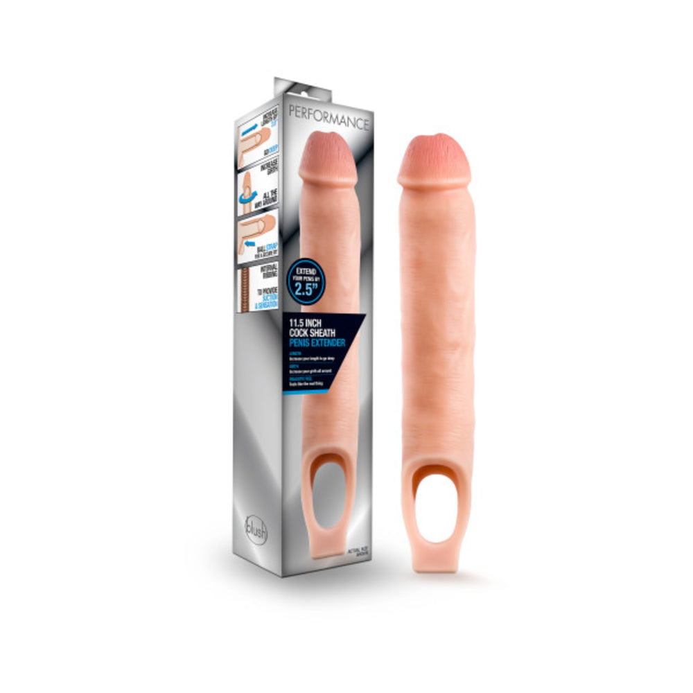 Performance - 11.5 Inch Cock Sheath Penis Extender - Vanilla