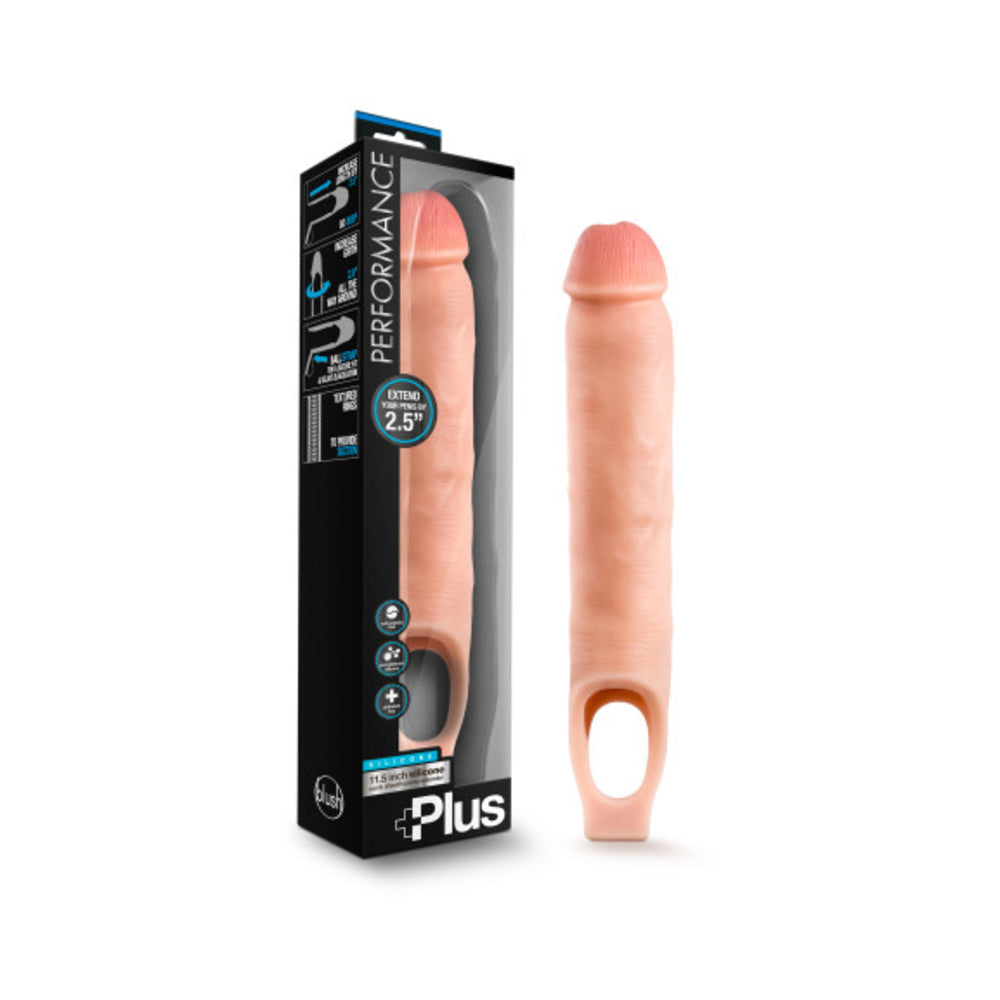 Performance Plus - 11.5 Inch Silicone Cock Sheath Penis Extender - Vanilla