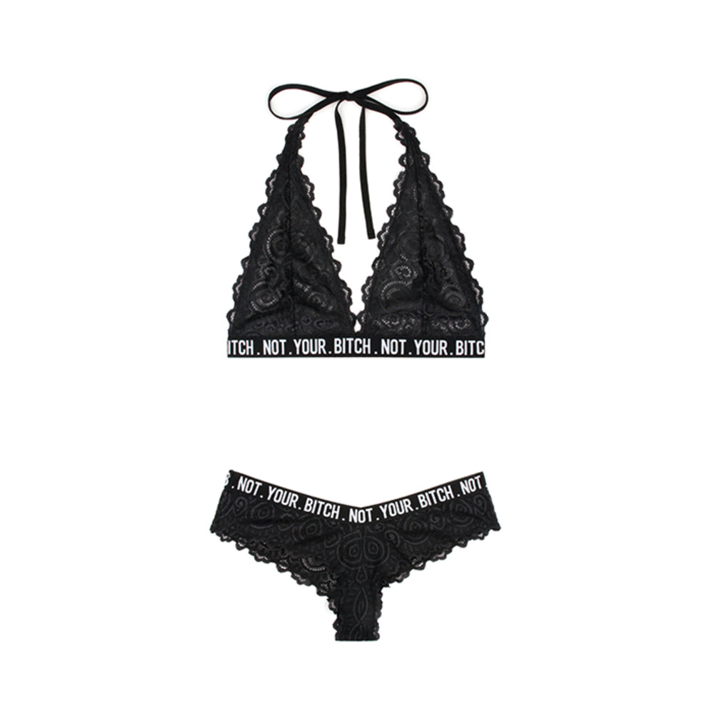 Vibes Not Your Bitch Bralette/panty M/l Blk