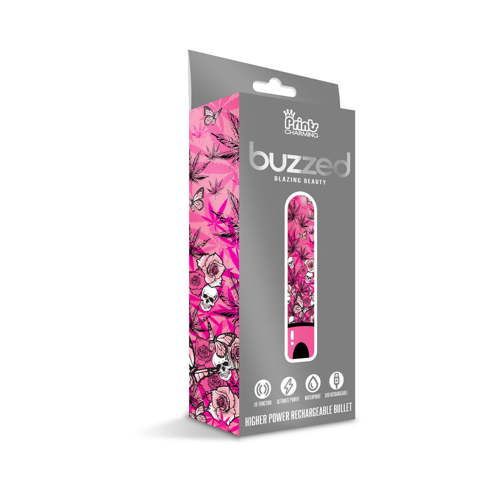 Prints Charming Buzzed Rechargeable Bullet - Blazing Beauty - Pink