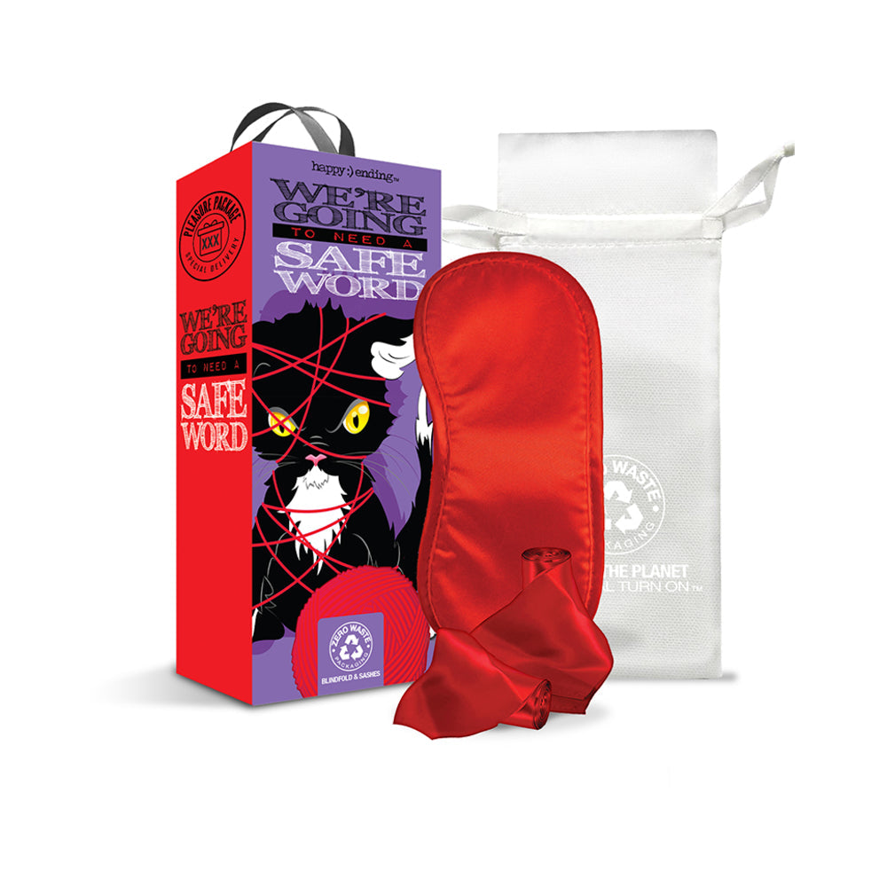 Pleasure Package We're Going To Need A Safe Word - Blindfold, Wrist, And Ankle Sashes