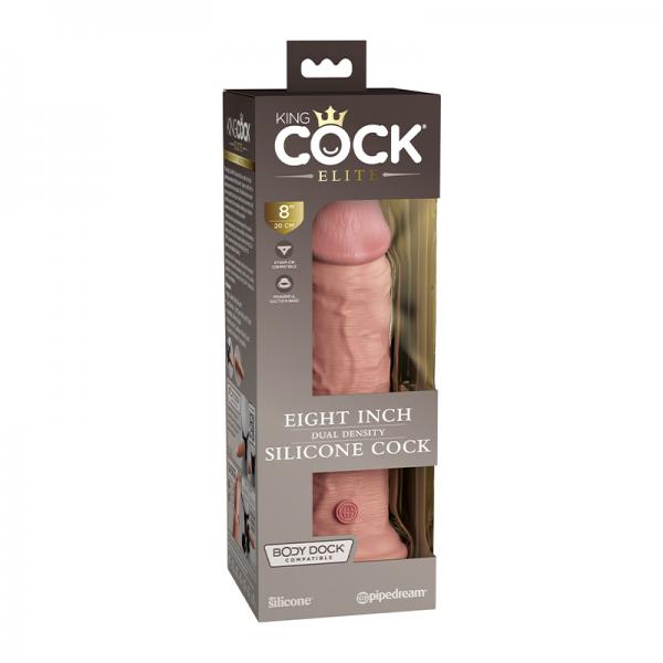 King Cock Elite Silicone Dual-density Cock 8 In. Light