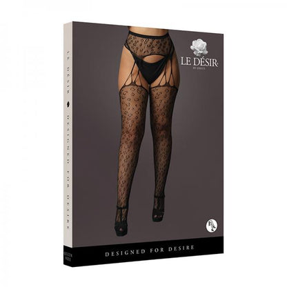 Shots Le Desir Suspender Leopard Pantyhose Black Qs