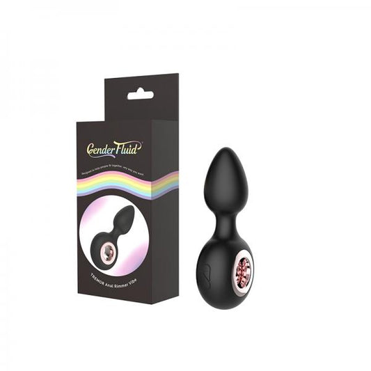 Gender Fluid Tremor Ring Plug Anal Vibe - Black
