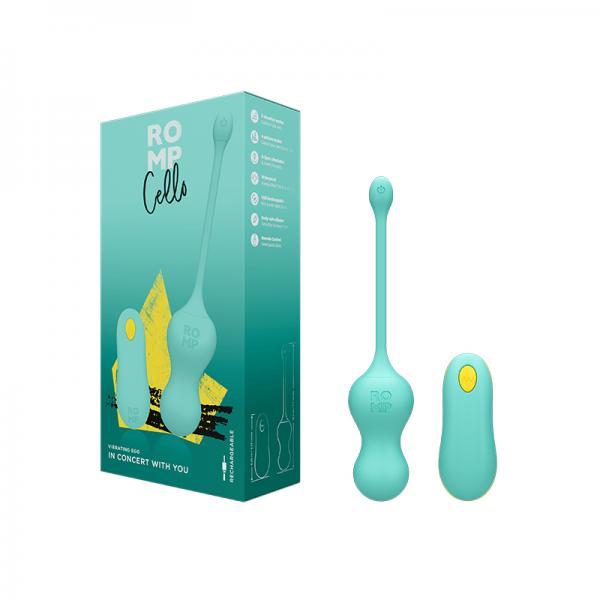 Romp Cello Remote Control G-spot Vibrating Egg - Blue