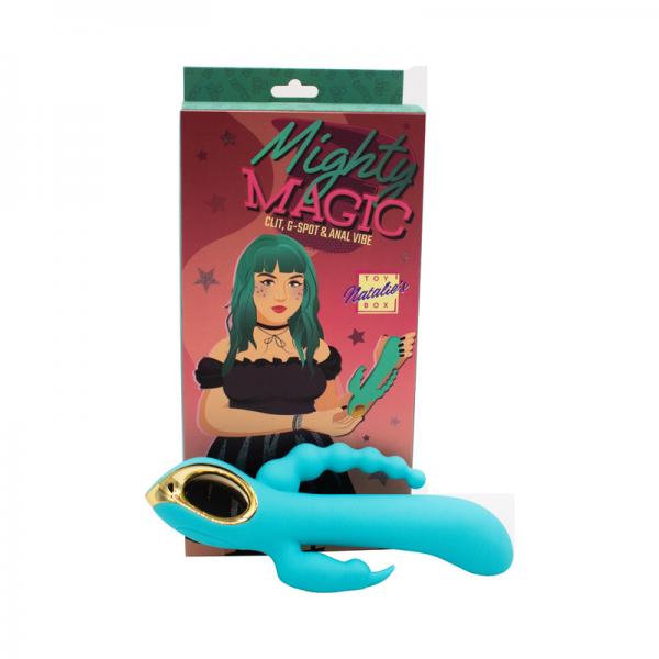 Natalie's Toy Box Mighty Magic Clit, G-spot & Anal Vibrator - Aqua