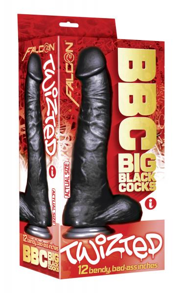 Big Black Cock Twisted Curvy 11 inches Dildo