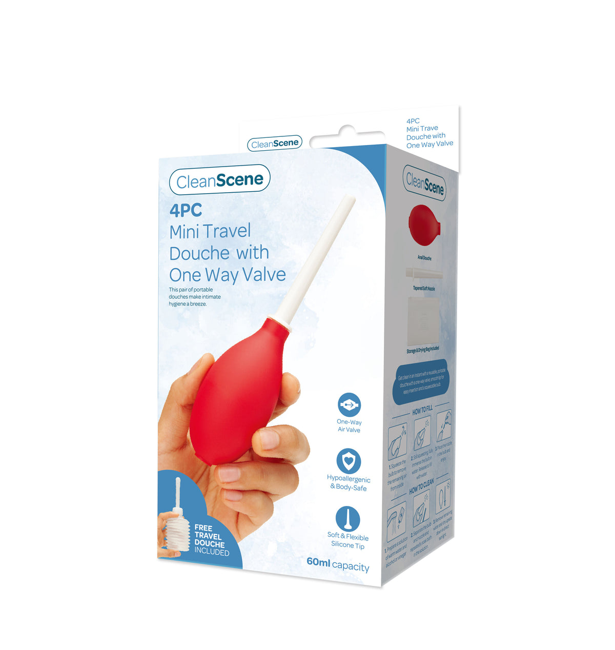 Cleanscene Mini Travel Douche Set 4pc