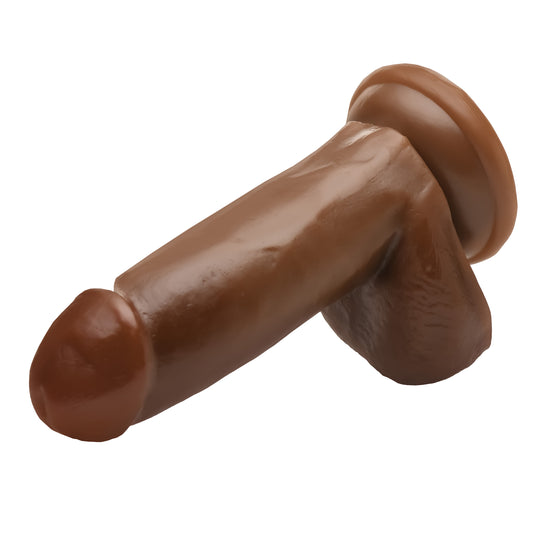 6 Inch Dong with Balls - Brown
