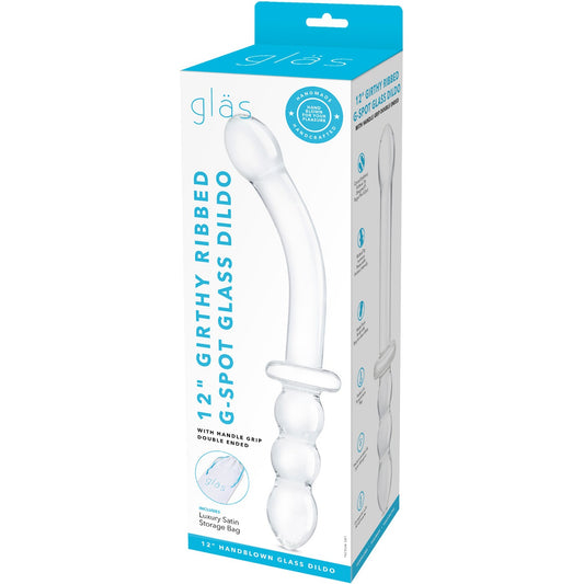 Girthy Rib Gspot Glass Dildo Handle