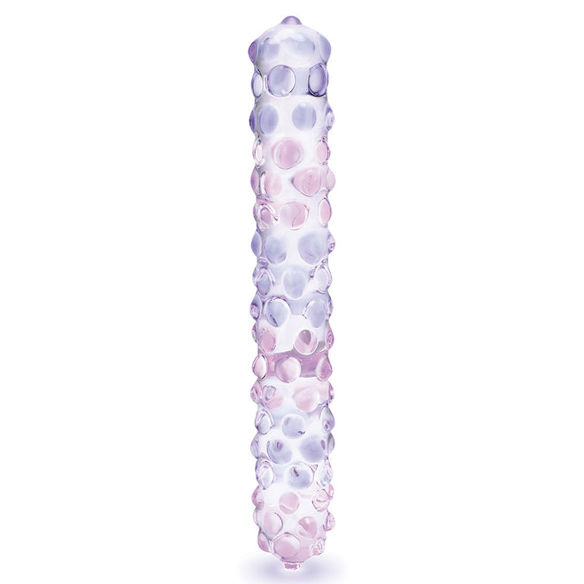 Glas Purple Rose Nubby Glass Dildo 9"