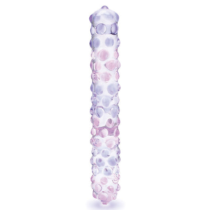 Glas Purple Rose Nubby Glass Dildo 9"