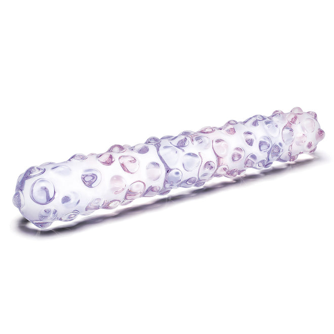 Glas Purple Rose Nubby Glass Dildo 9"