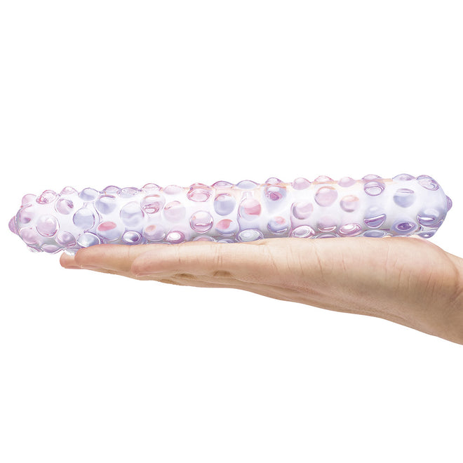 Glas Purple Rose Nubby Glass Dildo 9"