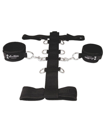 Lux Fetish Adjustable Neck & Wristraint Set Black