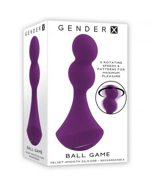 Gender X Ball Game Rechargeable Rotating Silicone Vibrator Purple