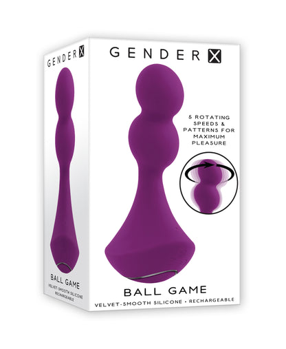 Gender X Ball Game Rechargeable Rotating Silicone Vibrator Purple