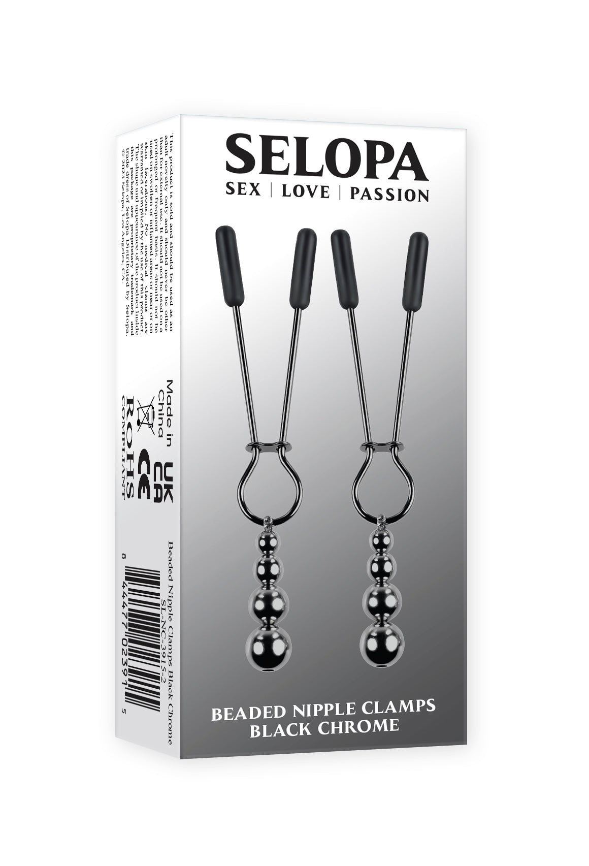 Selopa Beaded Nipple Clamps Stainless Steel Black Chrome