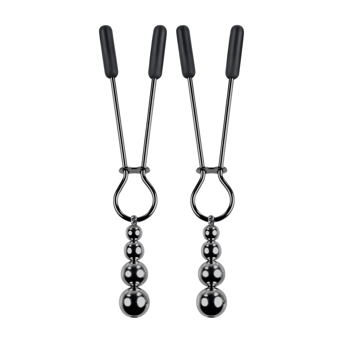 Selopa Beaded Nipple Clamps Stainless Steel Black Chrome