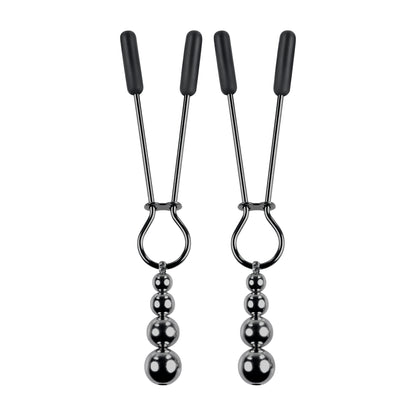 Selopa Beaded Nipple Clamps Stainless Steel Black Chrome