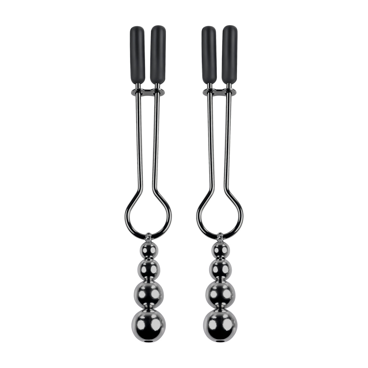 Selopa Beaded Nipple Clamps Stainless Steel Black Chrome