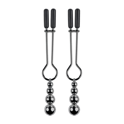 Selopa Beaded Nipple Clamps Stainless Steel Black Chrome