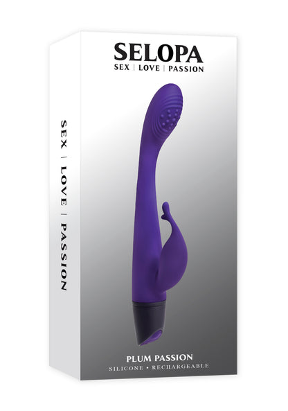 Selopa Plum Passion Rechargeable Dual Stim Silicone Purple
