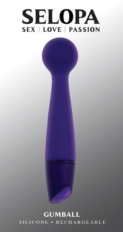 Selopa Gumball Rechargeable Slim Wand Silicone Purple