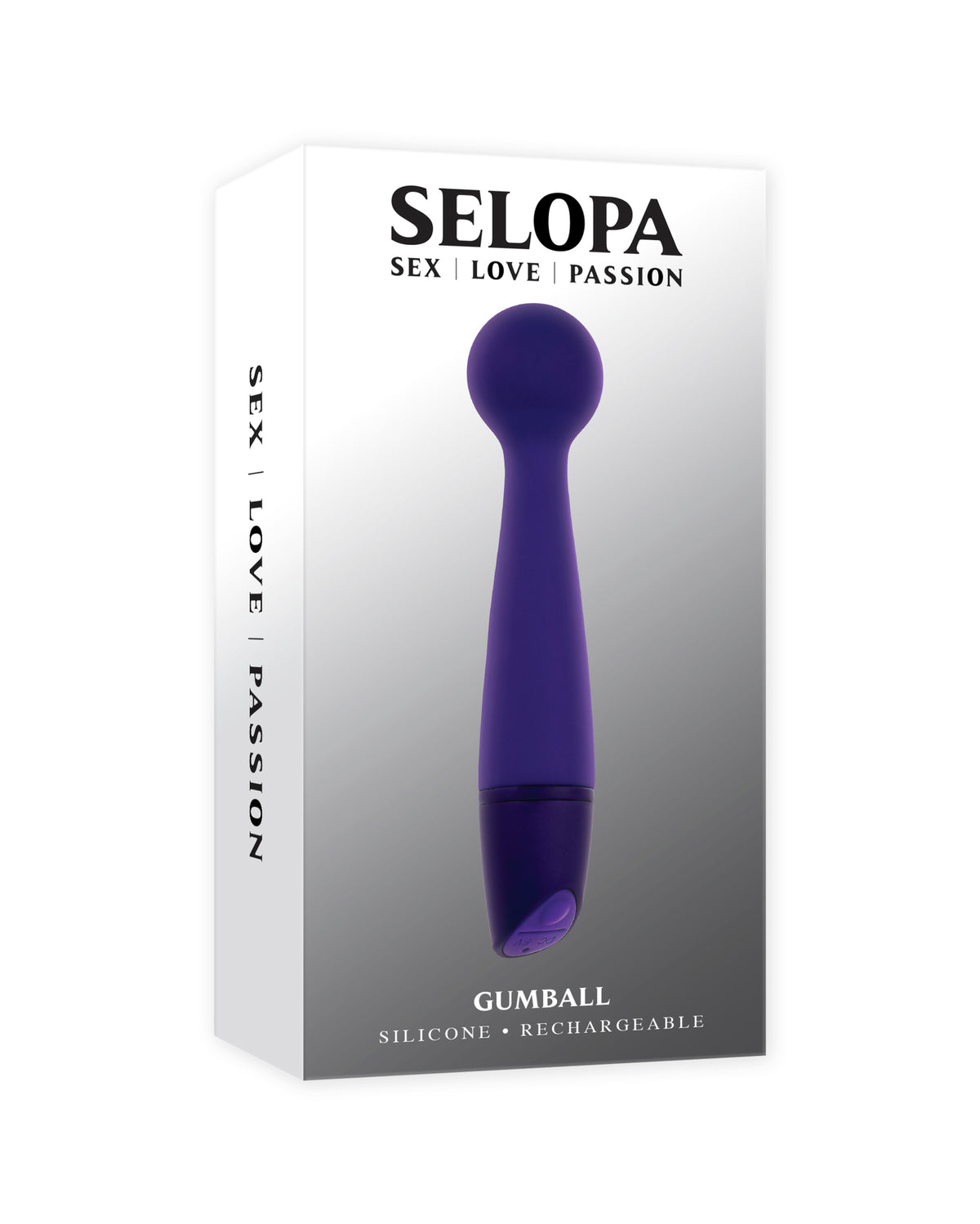 Selopa Gumball Rechargeable Slim Wand Silicone Purple