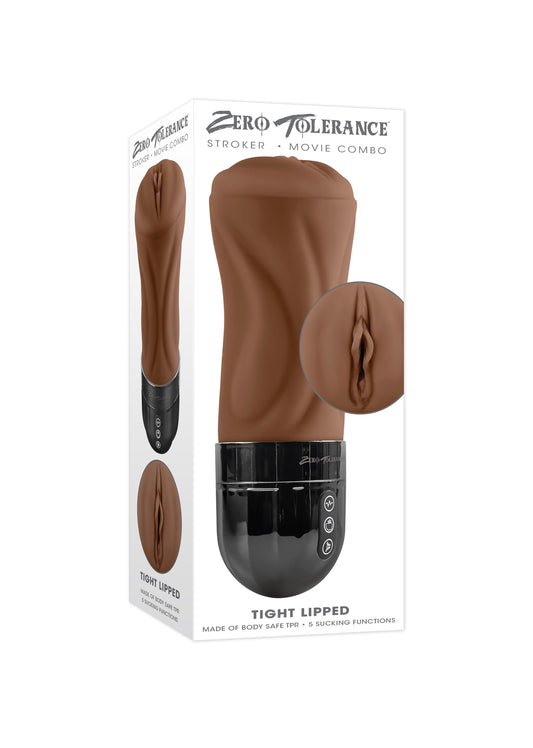 Zero Tolerance Tight Lipped Rechargeable Stroker With Suction Dark