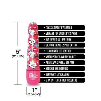 Prints Charming Pop Tease 5 Inch Mini Vibe - Kiss Me - Pink
