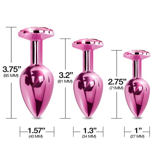 Nixie Metal Butt Plugtrainerset 3-piece Pink Metallic