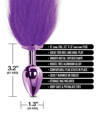Nixie Metal Butt Plug With Ombre Tail Purple Metallic