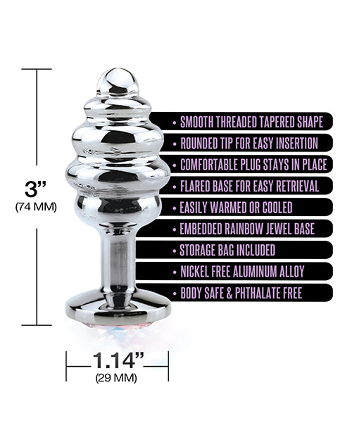 Nixie Ribbed Metal Butt Plug Honey Dipper Small