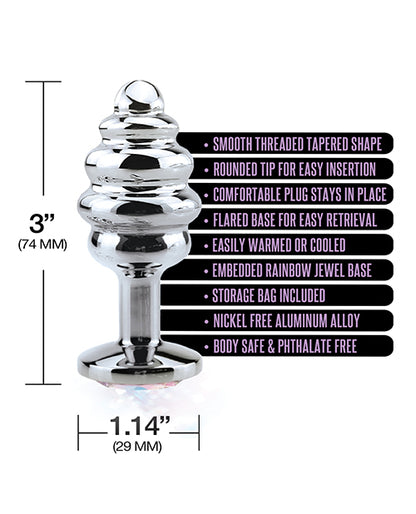 Nixie Ribbed Metal Butt Plug Honey Dipper Small