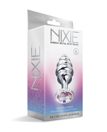 Nixie Ribbed Metal Butt Plug Honey Dipper Small