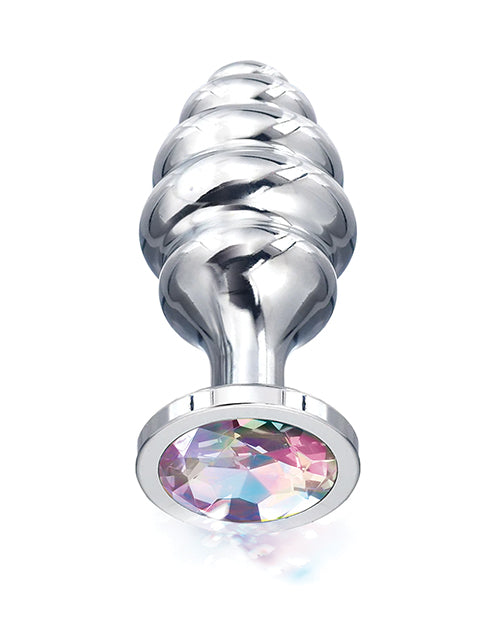 Nixie Ribbed Metal Butt Plug Honey Dipper Large